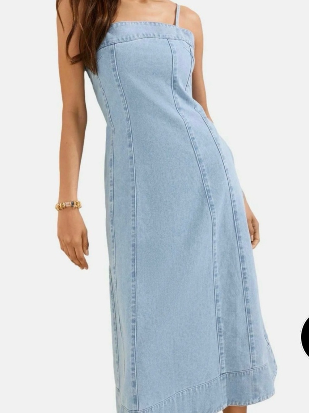 Banana Republic LINEN-BLEND SEAMED MIDI DRESS - Picture 5 of 5